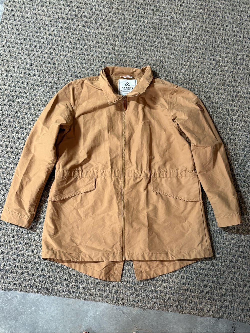 Alpine Design Tan Trench Coat - Zip Front Casual Overcoat